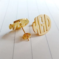 tangula custom monogram stud earrings for women personalized stainless steel initials letters earrings fashion jewelry best gift