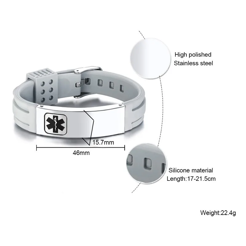 LETAPI резиновый брендовый силиконовый браслет для мужчин Регулируемый