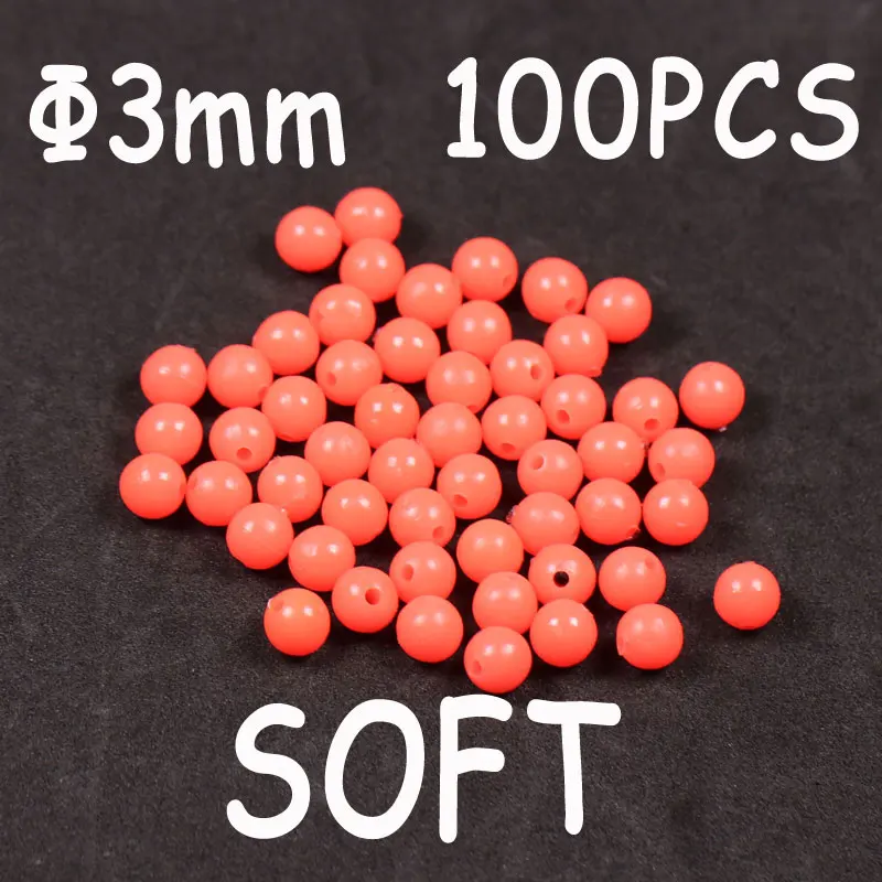 3x3mm 100pcs red 100 шт зеленые красные круглые мягкие резиновые светящиеся бусины для рыбалки светящиеся донные поводки шары рыболовные снасти Соблазнительные аксессуары - Цвет: 3x3mm 100pcs red