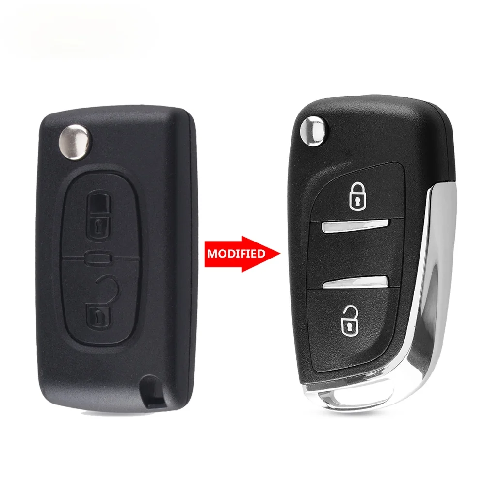 

KEYYOU Modified Filp Folding Remote Car Key Shell Case For Peugeot 207 307 407 408 308 For Citroen C4 C2 HU83/VA2 Blade CE0536