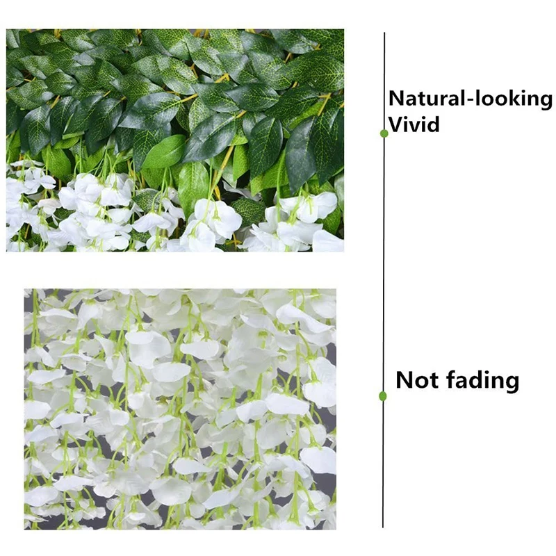 

12 Pcs Handmade Wisteria Flower Hanging Arts Ceremony Home Wedding Decoration B2Cshop