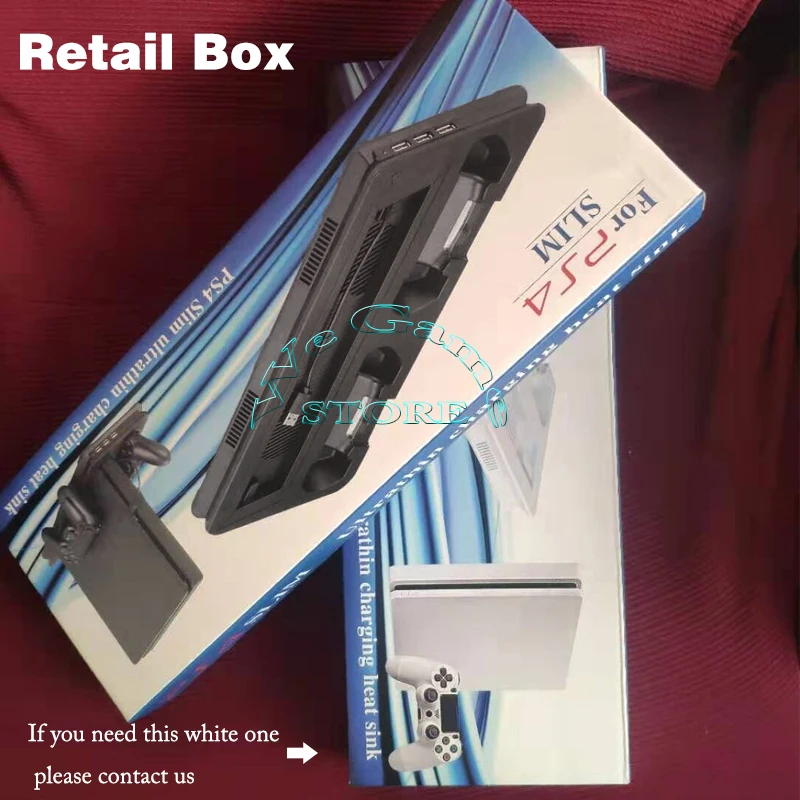 Вертикальная подставка для консоли PS4 Slim с охлаждающим вентилятором зарядным