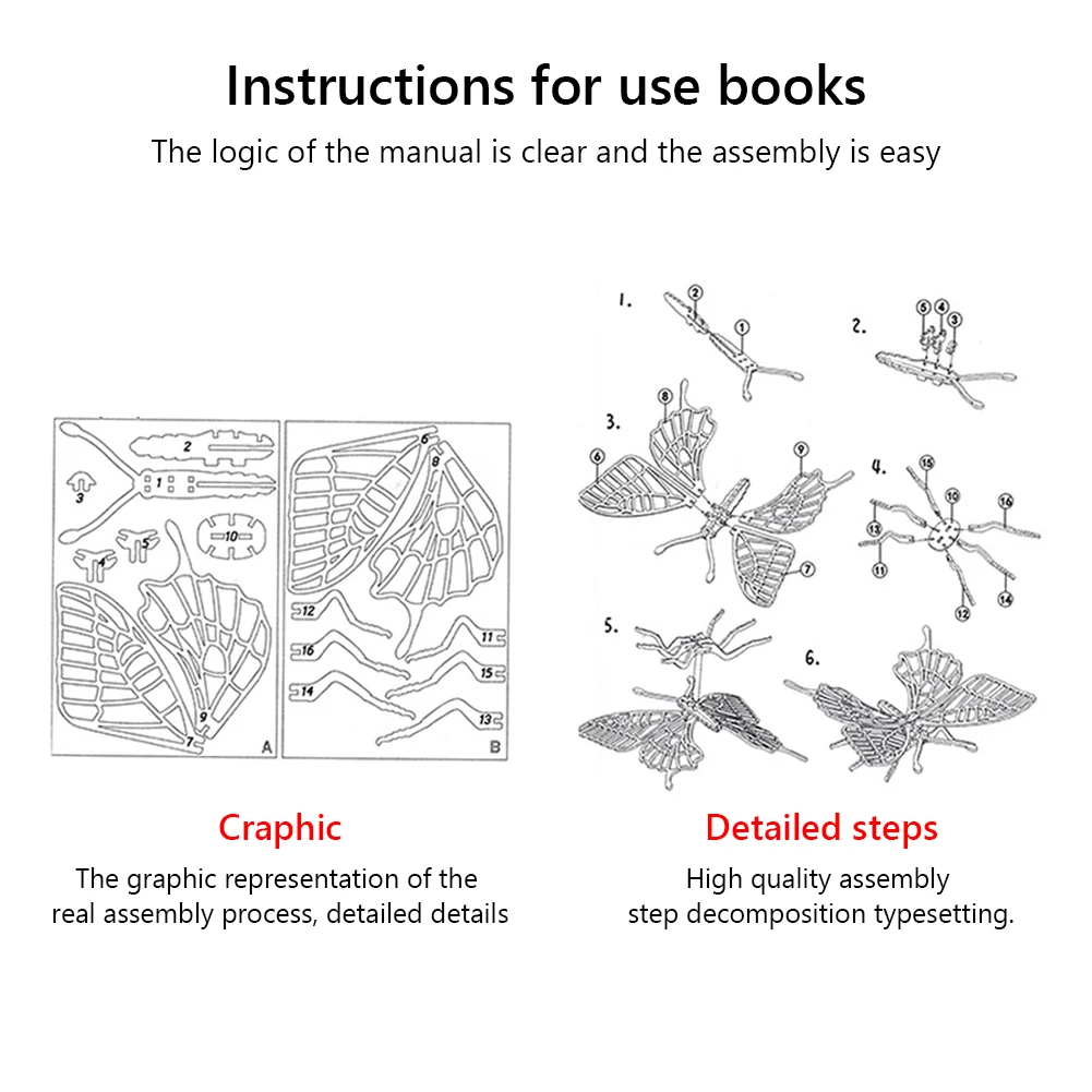 Детская деревянная 3D головоломка сделай сам насекомое модель животного
