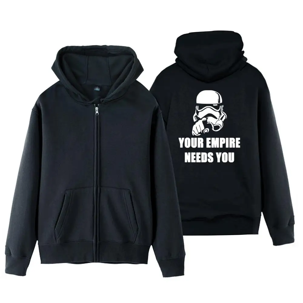 Star Wars Man Boy Coat Full Zip Hoodie Fleece Hooded Jacket Darth Vader Your Empire Needs You Autumn Winter Clothes ZIIART | Мужская