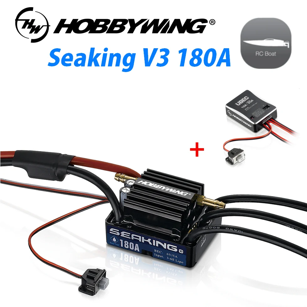 

HobbyWing SeaKing V3 With Waterproof 180A BL Motor ESC 6V/5A BEC for RC R/c Racing Boat