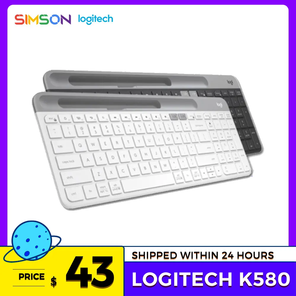 

Клавиатура Logitech K580 беспроводная, 2,4 ГГц, Bluetooth