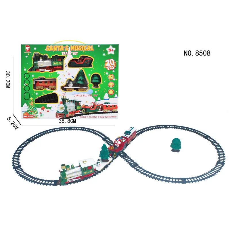 

Children's Educational Toy Electric Train DIY Assembly Track Light Music Christmas Train Parent-child Interaction New Year Gift
