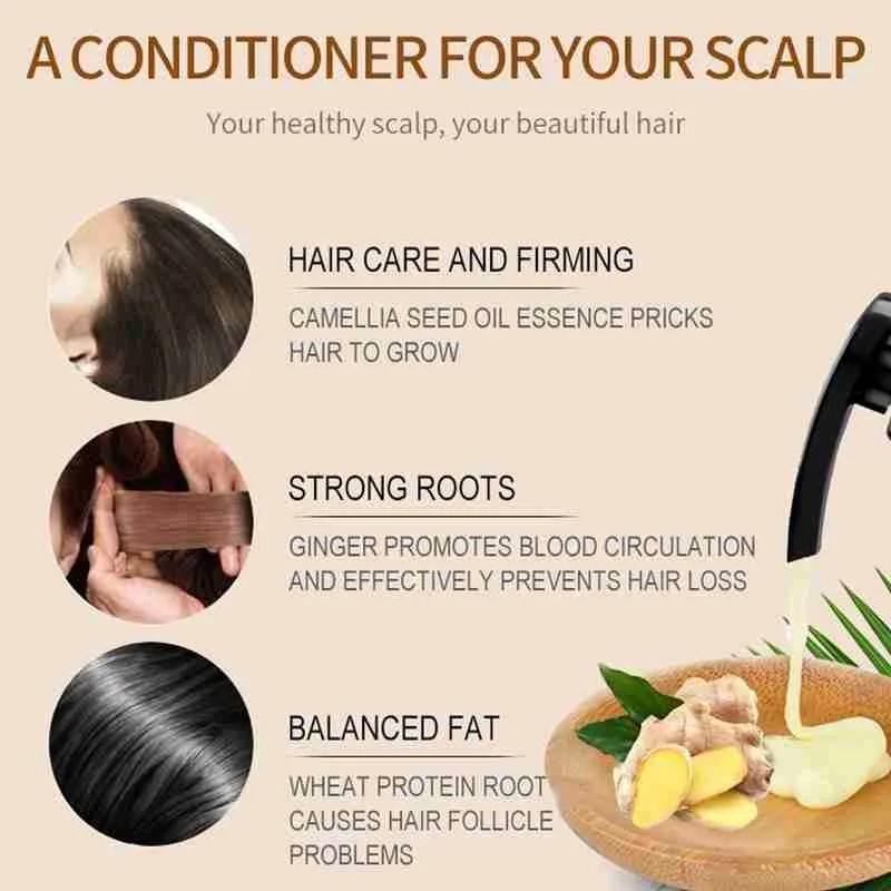 

Ginger Oil Essence Anti Hair Loss Shampoo Hair Growth Plant Essence Gel Hair Loss Treatment Scalp Dandruff Control Oil Hair Care
