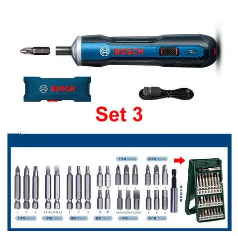 set 3 Аксессуары для электроинструмента, перезаряжаемая отвертка для Bosch Go 3,6 V, умная Беспроводная отвертка, Мини литиевая батарея, высокое качество продукции - Цвет: set 3
