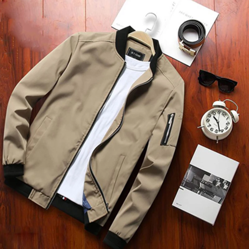 

New men's bomber jacket jk casual hooded spring and autumn windbreaker hip-hop Harajuku street clothing men's zipper jacket coat