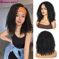long synthetic afro kinky curly t lace wig for black women high temperature fiber glueless cosplay daily use dream ices