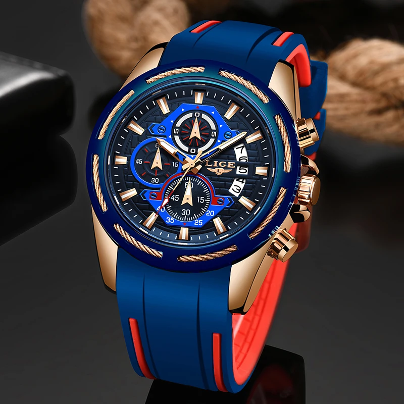 2019 LIGE новые мужские часы топ класса люкс брендовые уникальные спортивные