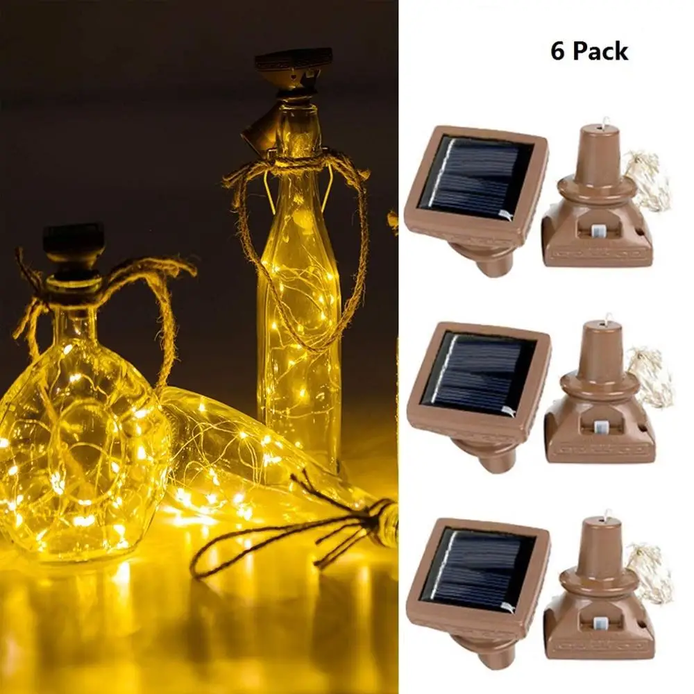 Фонари 6 шт. 20 светодиодов водонепроницаемые медные пробковые гирлянды в форме