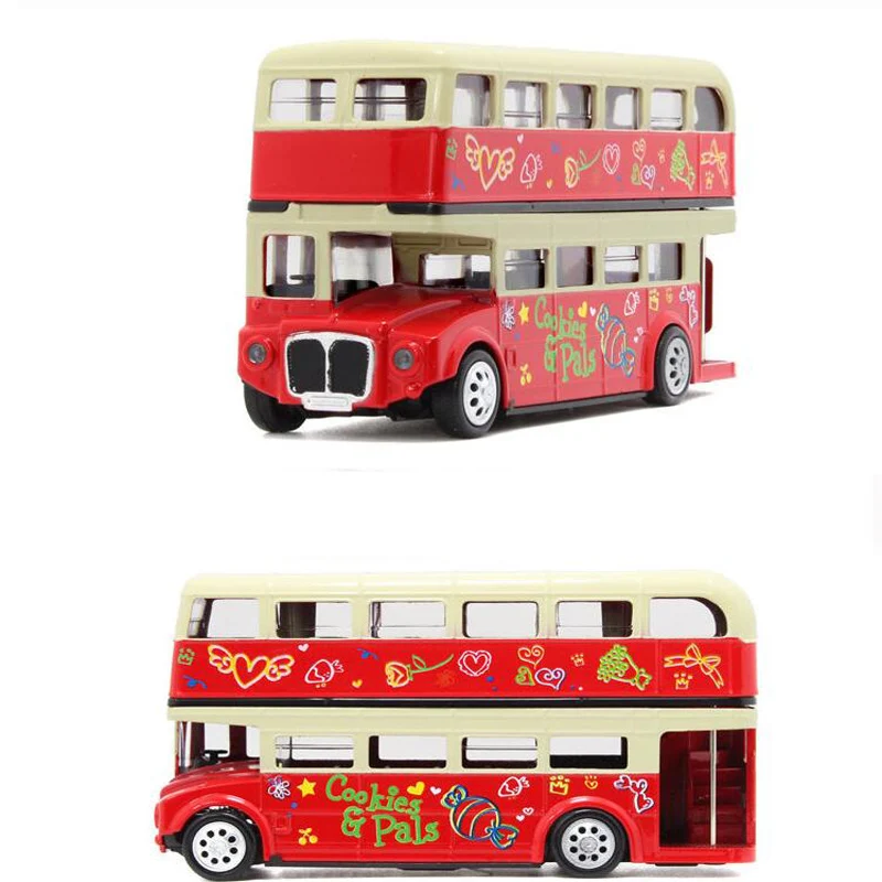 1:28 Simulation Alloy Car Double-Decker Bus Toy Sound And Light Sightseeing Model Children's Educational Toys Gift | Игрушки и хобби