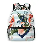 OLN для мальчиков-подростков, рюкзак тропический Koi рыба, якорь Гибискус пальмовых листьев Повседневное ноутбук рюкзак для студентов и школьников рюкзаки и сумки