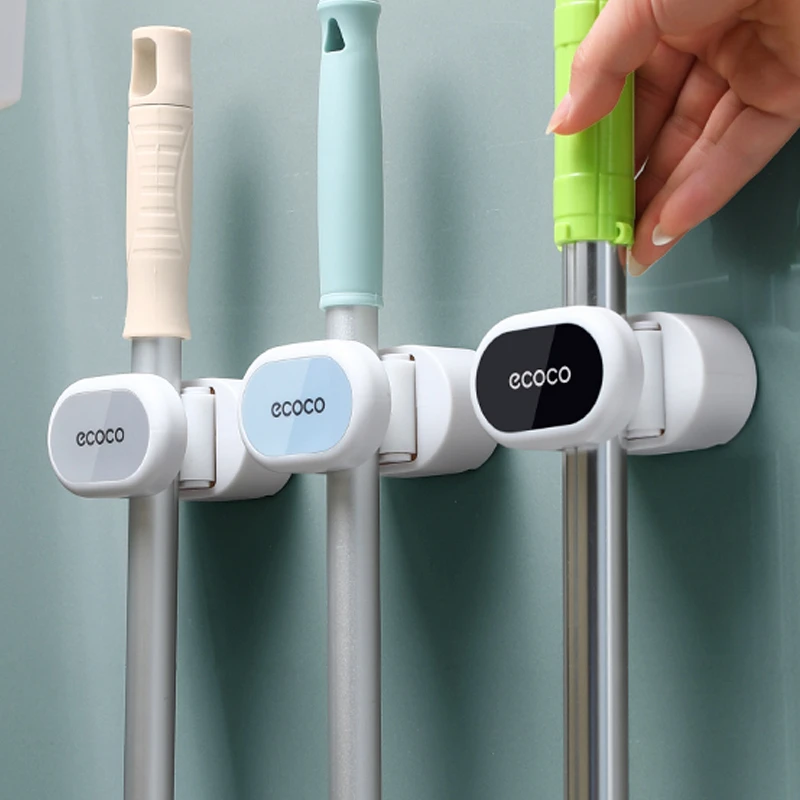 

Mop Holder Wall Mounted Broom Rack Household Adhesive Storage Umbrella Hanger Hook For Kitchen Bathroom Organizer G-BOOGE
