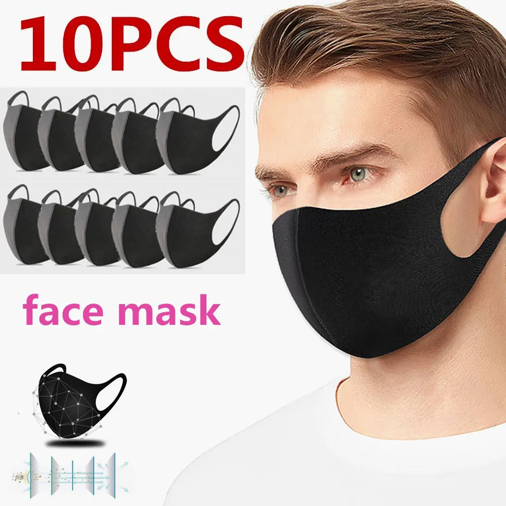 

10 шт., многоразовая моющаяся маска на лицо для мужчин и женщин