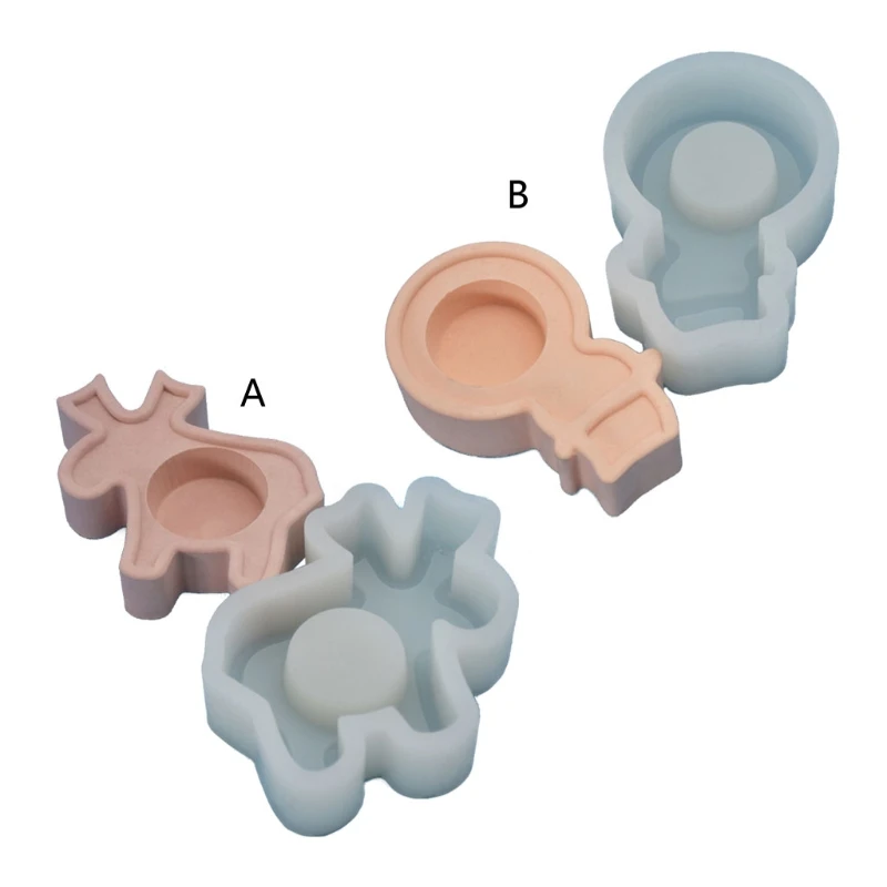 

D0LC Рождественский подсвечник эпоксидная смола, форма DIY ремесла подсвечник силиконовая форма