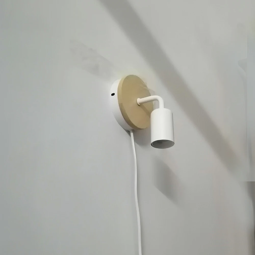 Plug wood white Скандинавский деревянный настенный светильник, современный скандинавский бра с выключателем для дома, светильник, ретро настенный светильник, Декор, лампа Эдисона, черный, белый, E27 - Цвет абажура: Plug wood white