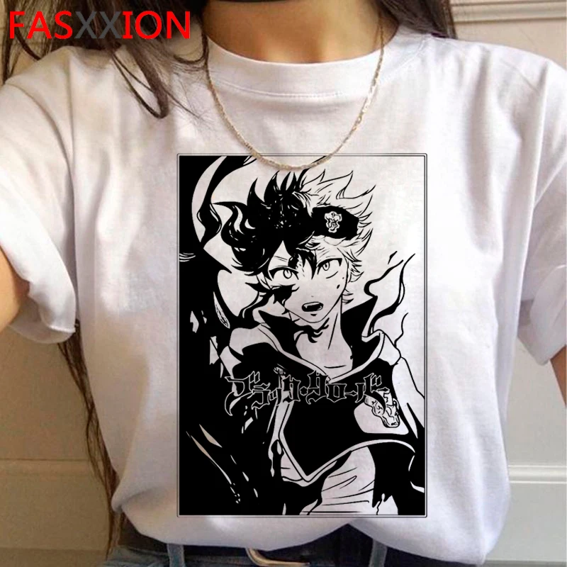 

Одежда с принтом манга Аста, черный клевер, летний топ, мужские эстетические Графические футболки, кавайная повседневная одежда kawaii