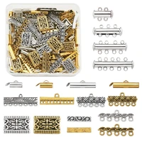 148pcs box brass magnetic slide lock clasps tibetan style alloy links connectors for earring necklace jewelry accessories