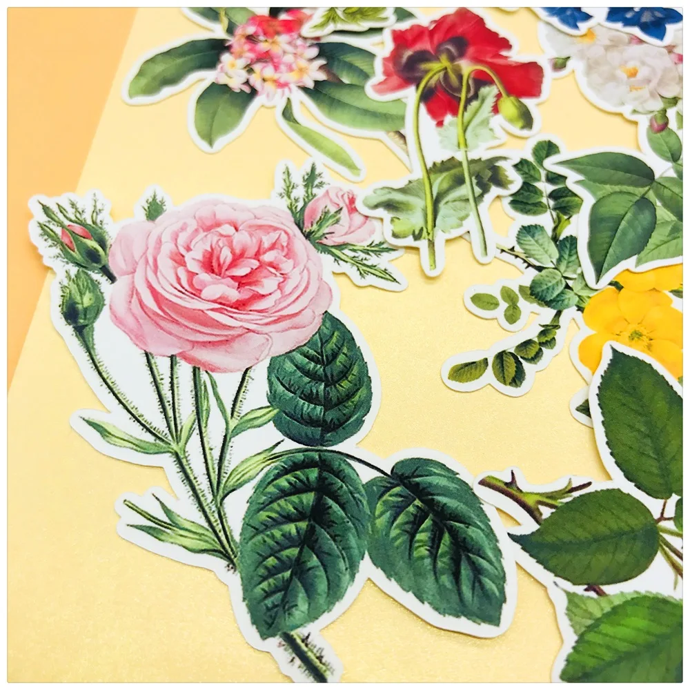 

16Pcs/Bag Vintage Rose Flower DIY Craft Scrapbooking Album Junk Journal Happy Planner Decorative Stickers