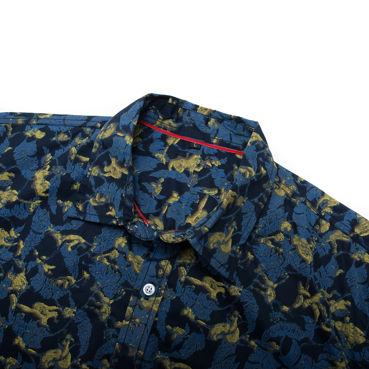 

Europe and the United States large yards new winter cotton long sleeve printing shirt single breasted men's casual shirts