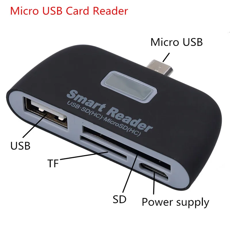 Многофункциональный Micro USB адаптер для карт памяти Kebidumei 4 в 1 TF SD OTG кардридер Type C