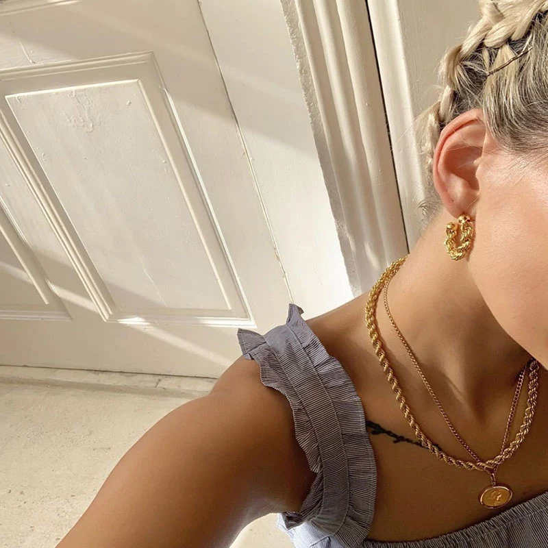 Цепочка Peri'sBox из золотистого цвета скрученный веревочной цепи массивное