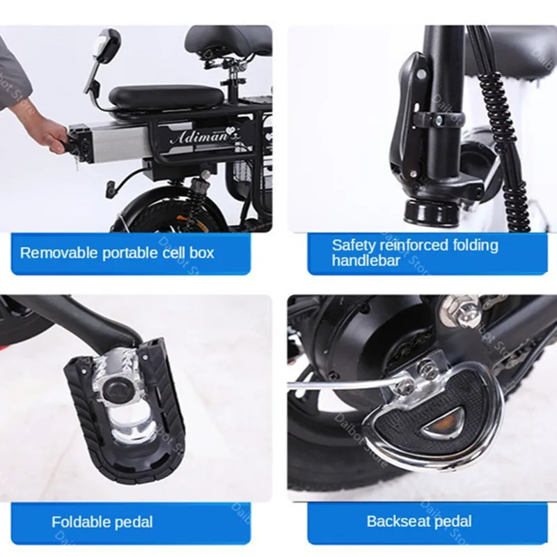 Новый электровелосипед портативный Электрический велосипед 12 дюймов 48 В 350 Вт скутер сиденье для детей