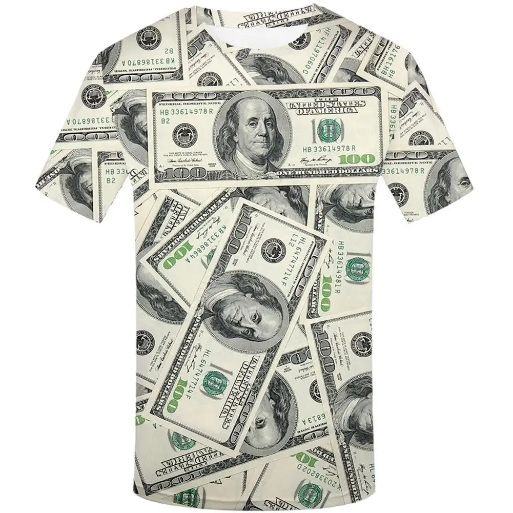 

Money Dollar Bill Graphic 3D Printed T-Shirt Men Short Sleeve Crew Neck Tee Top