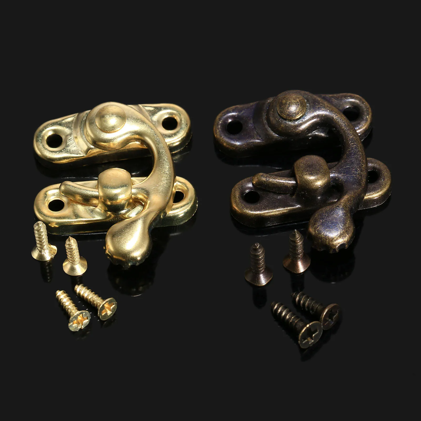 Защелка с крючком винтажная под античную бронзу/золото 28 х28 мм 12 шт. |