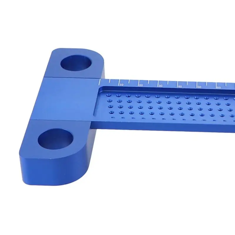 

Woodworking Ruler 160mm Hole Ruler Aluminum Alloy T-type Ruler Woodworking Scribe For Woodworking Scribing Aid Dropshipping