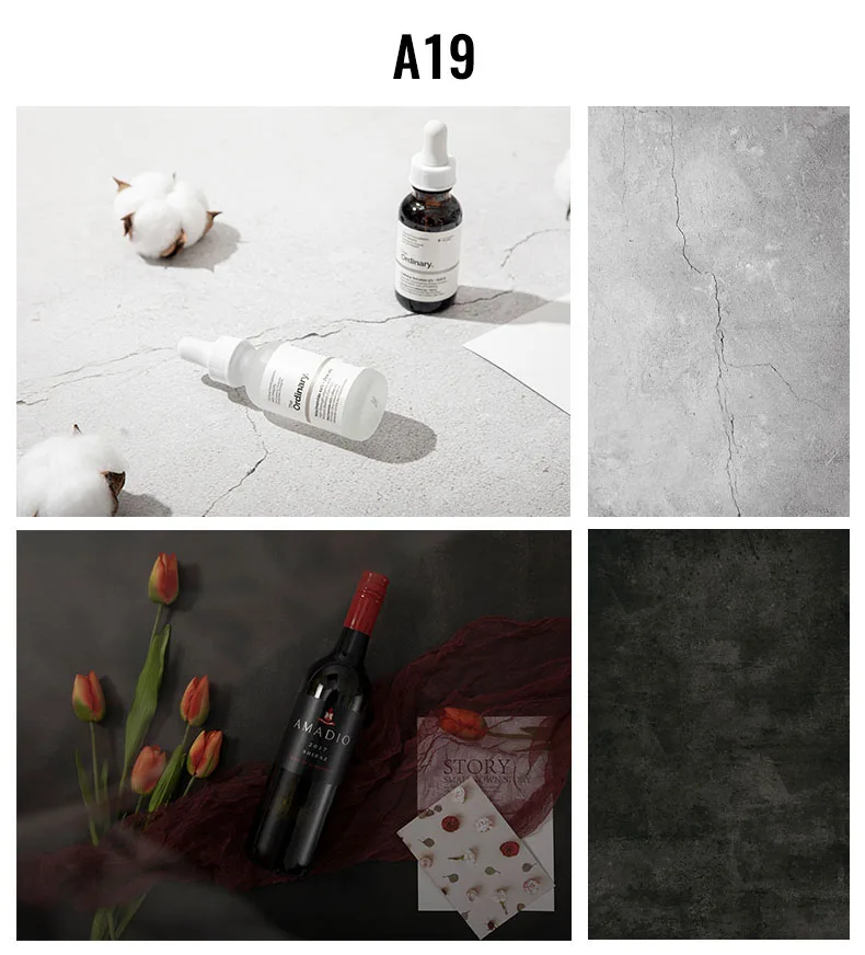 

INS 57X87cm Vintage Marble Wood Grain Photo Background Paper Double-Sided Pattern Surface Waterproof Photography Props Studio