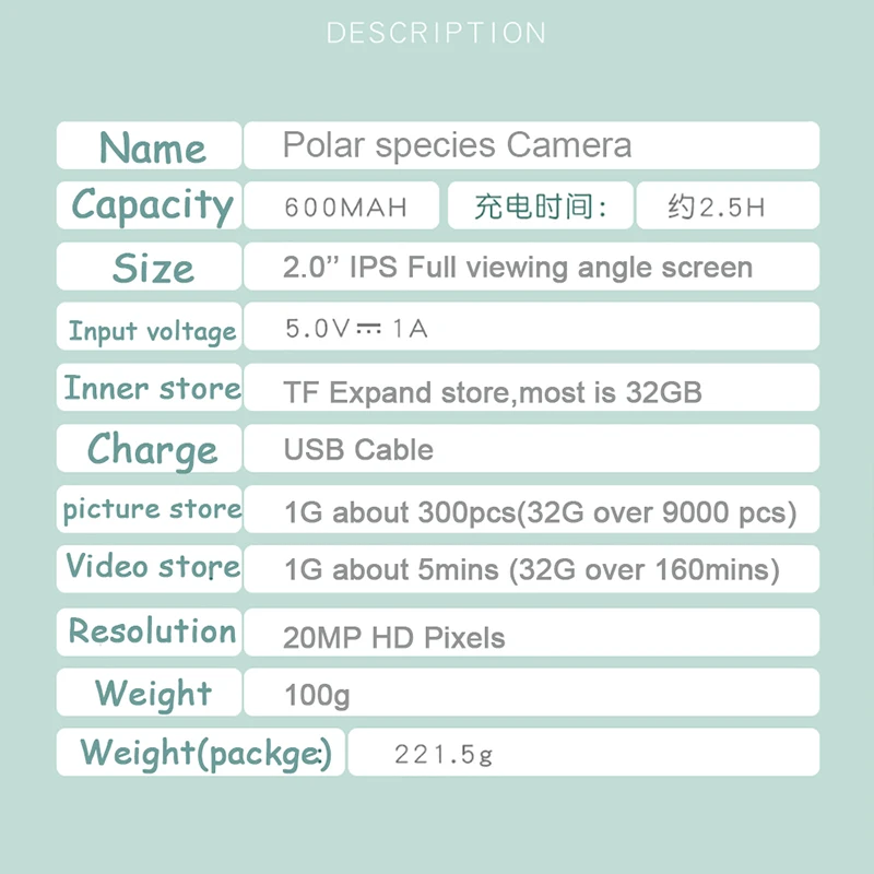 

Children's Camera 20MP HD Kids Digital Camera Polar Bear Penguin Camera Children Toy Birthday Gift For Boys Girls Outdoor Camera