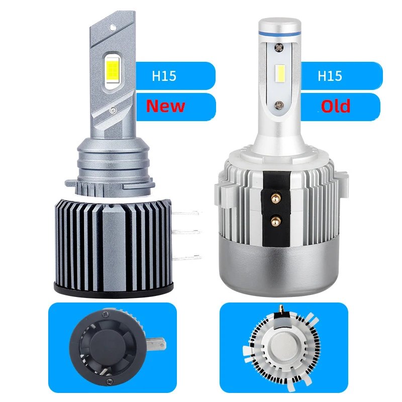 FCCEMC H15 LED Bulb No Error Headlight Wireless 12V CSP Car Auto Headlamp 6500K Bright White 12000LM Canbus For Skoda Octavia A7 |