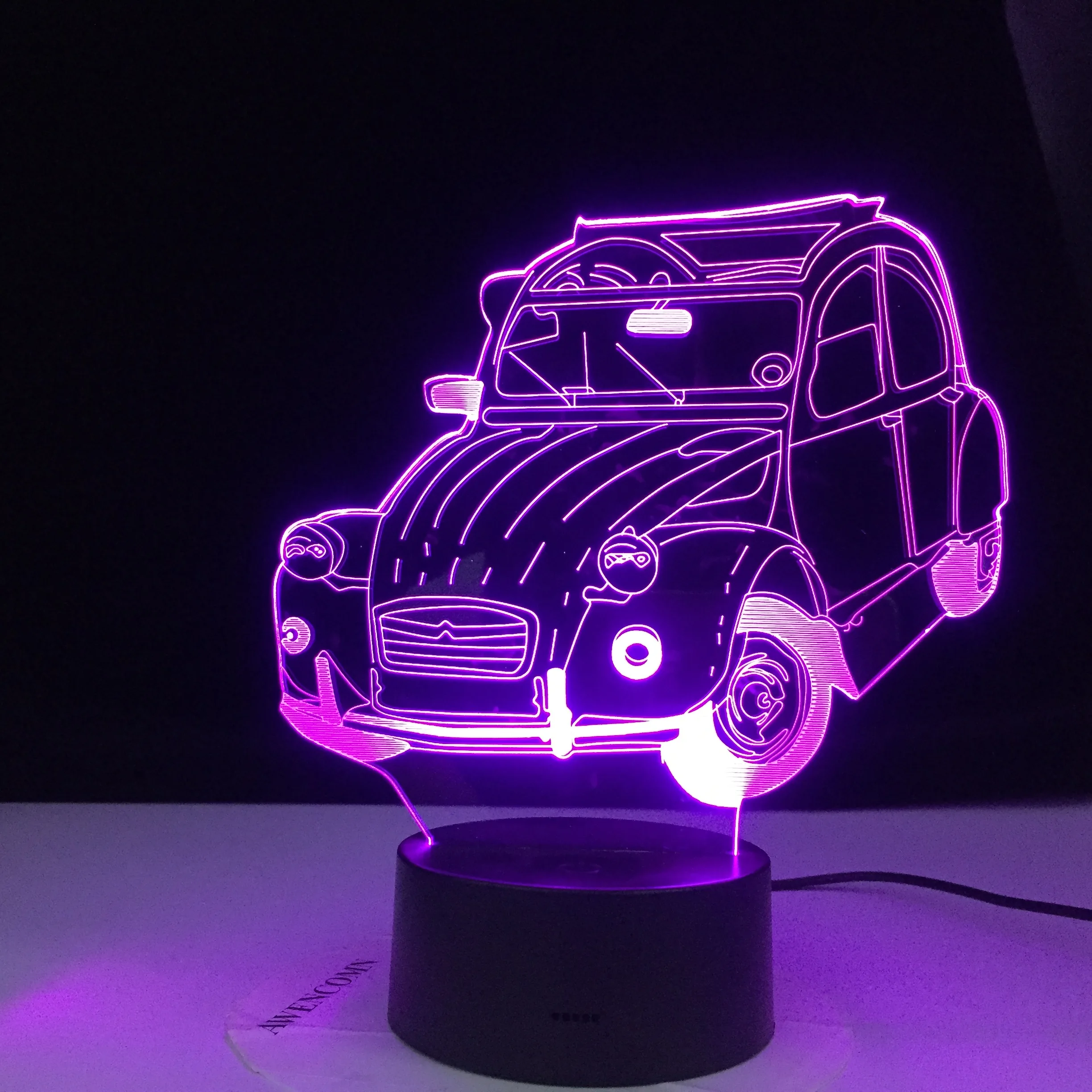 Винтажная крутая Классическая Автомобильная 3d-лампа иллюзионный светодиодный