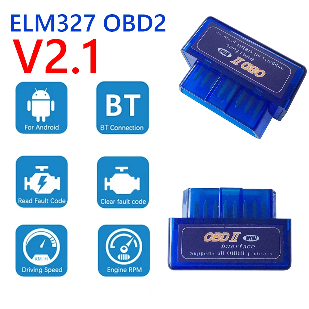 ELM327 V2.1 OBD2 сканер Mini OBD 2 II диагностический инструмент для диагностики двигателя