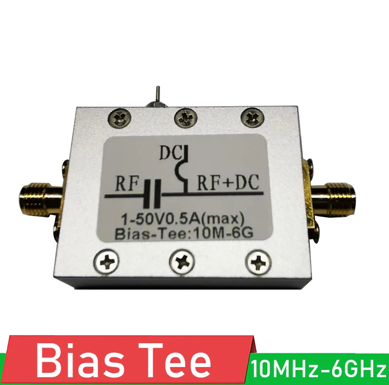 

RF Biaser Bias Tee 10MHz-6GHz DC blocker Coaxial feed FOR HAM radio RTL SDR LNA Low Noise Amplifier BiasTee Laser drive DC1-50V