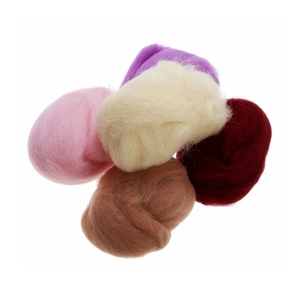 Войлок из шерсти мериноса 12 цветов мягкое шерстяное волокно для валяния иглой и