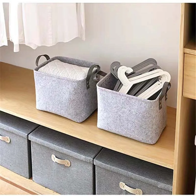 

Felt Storage Baskets Toy Book Stationery Foldable Laundry Basket Dirty Clothes Hamper Toys Holder Clothes Storage Bag Case