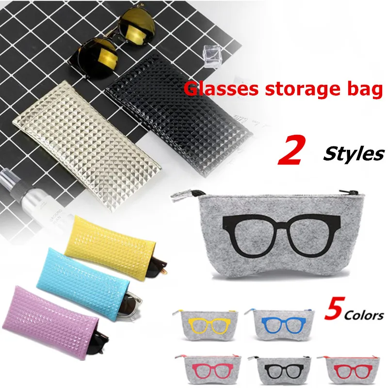 

2 Styles 5 Colors Korean Style Portable Scratch-proof Waterproof Eyewear Container PU Eyewear Pouch Sunglasses Box Cosmetic