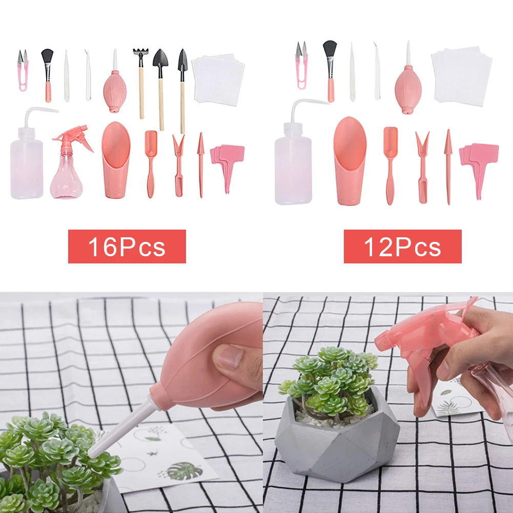 

12/16pcs Garden Planter Kit Succulent Planting DIY Tool Set Transplant Seedling Tool Bonsai Fertilizer Drilling Device