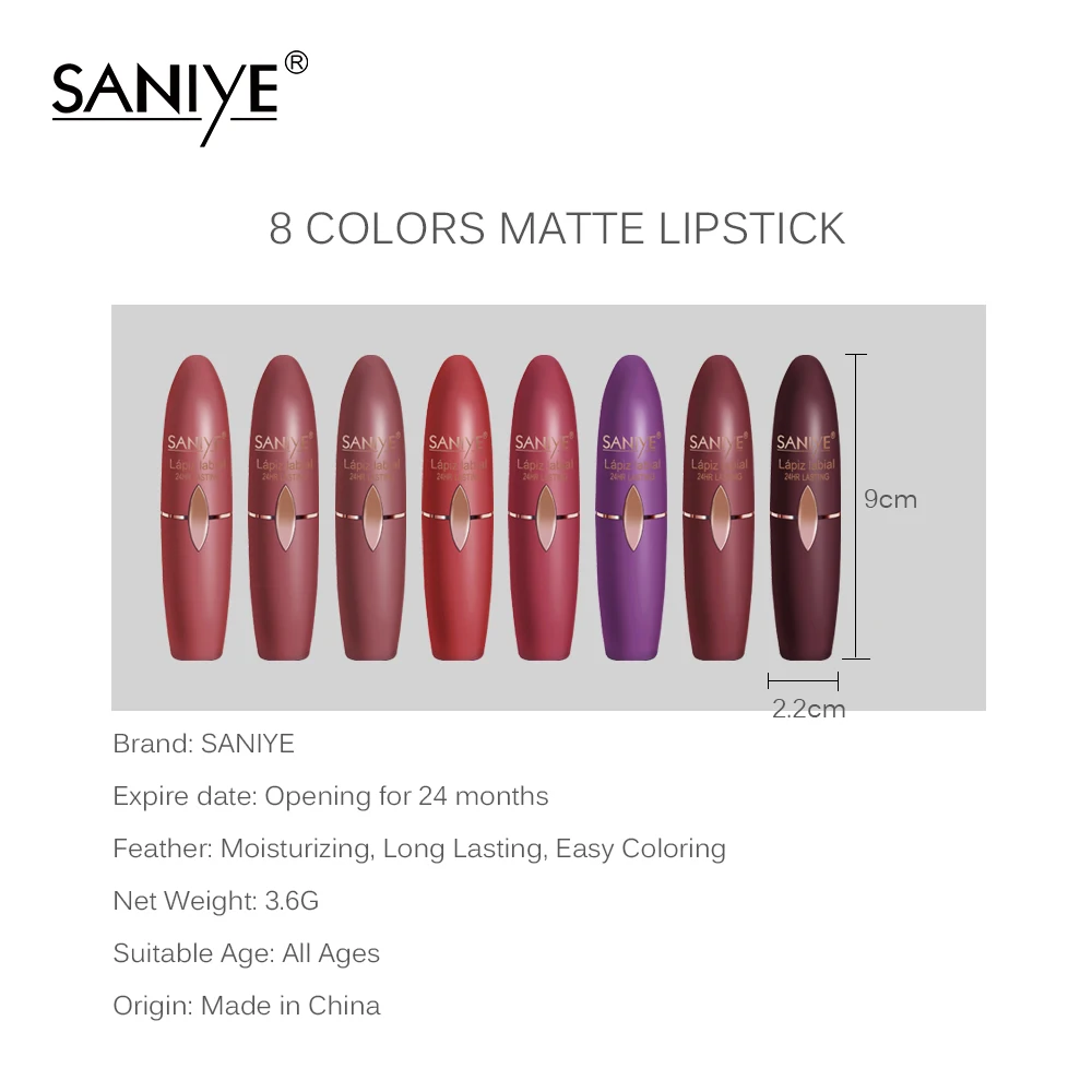 SANIYE фиолетовая Губная Помада Красного цвета Макияж для губ матовая губная помада