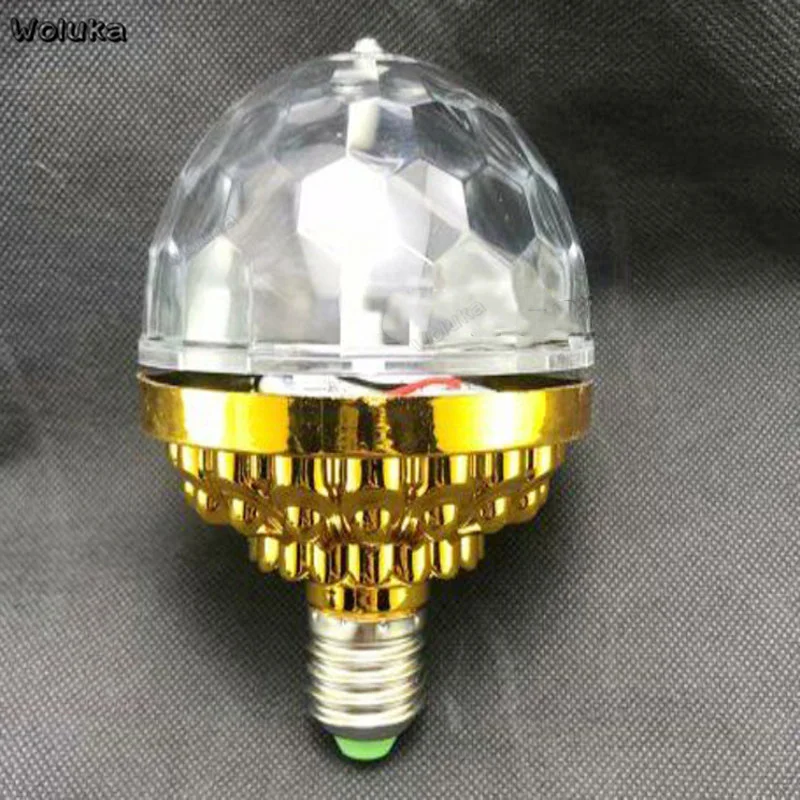 5 шт./лот E27 мини светодиодная полноцветная Вращающаяся лампа DJ волшебный шар RGB