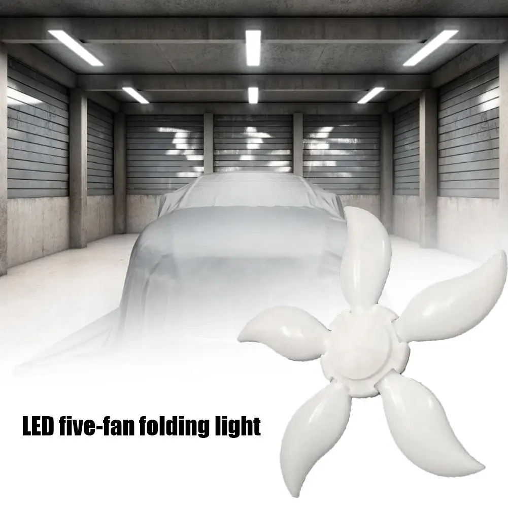 Новая супер яркая Складная Светодиодная лампа для гаража с пятью вентиляторами 75