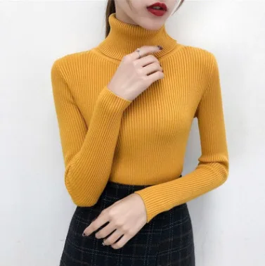 

Zuolunouba 2020 New Autumn And Winter Turtleneck Ladies Sweater Solid Color Slim Knit Korean Commuter Women Long-sleeved Tops