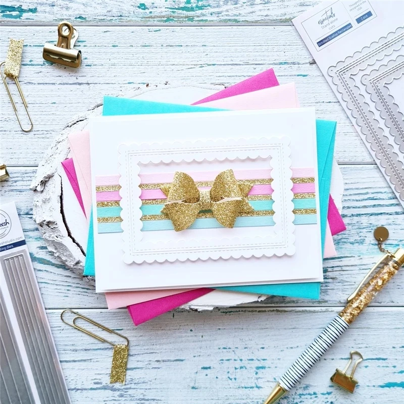 

Metal Cutting Dies long Rectangular strip background card Scrapbooking Stencil Cut Die For DIY Card Crafts Handmade