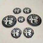 1-7 шт. черная Автомобильная эмблема ALFA ROMEO колпачки на колеса Передний колпачок бейдж наклейка на багажник стильный 2x74 мм, 4x50 мм, 1x40 мм
