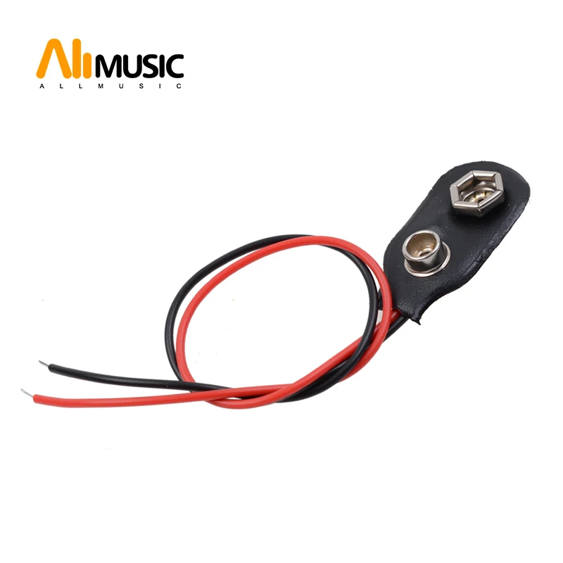 100pcs 9V 9 Volt Battery Clip Holder Connectors Plug Snap Type Lead Wire Soft Buckle For Electric Bass Guitar | Спорт и развлечения
